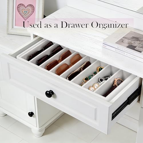 Velvet Sunglass Organizer Tray, Stackable Glasses Case - Image 5