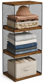 Honkazita 3-Pack Stackable Wire Closet Organizers by Honkazita