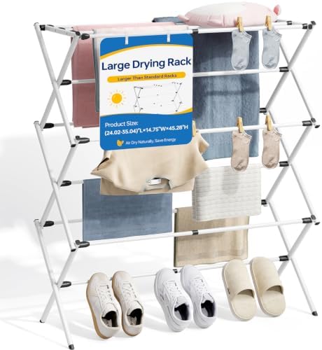 APEXCHASER Oversized Clothes Drying Rack, 45.28" H × 14.57" D by APEXCHASER