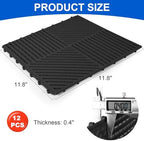 MYFAMIREA Modular Interlocking Cushion 12 Pack 11.8" x 11.8" Rubber Floor Tiles - Image 2