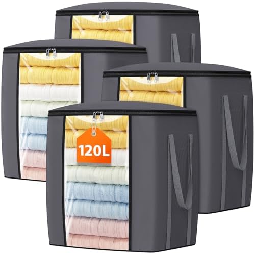 TasticTotes 120L Extra Large Blanket Clothes Storage Bags, 4 Pack by Unknown