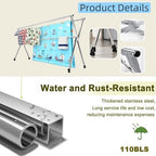 Clothes Drying Rack Folding Indoor Outdoor Rolling Portable Laundry Drying Rack - Image 3