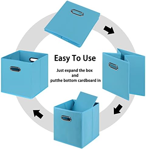 Black Foldable Storage Cubes Bins, Fabric Storage Box Cubes Organizer Baskets - Image 6