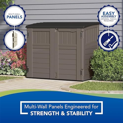 Suncast 34 Cu Ft Horizontal Storage Shed, Stoney Black - Image 4