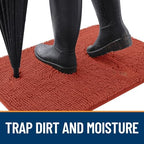 OLANLY Dog Door Mat for Muddy Paws 48x30, Super Absorbent Chenille Mud Mat - Image 2