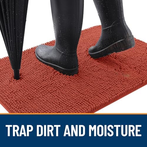 OLANLY Dog Door Mat for Muddy Paws 48x30, Super Absorbent Chenille Mud Mat - Image 2