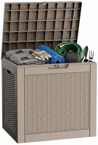 31 Gallon Deck Box, Lockable Waterproof Outdoor Storage Boxes by MAIUSCOLI