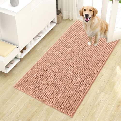 OLANLY Dog Door Mat for Muddy Paws 44x24, Extra Absorbent Chenille Mud Mat by OLANLY