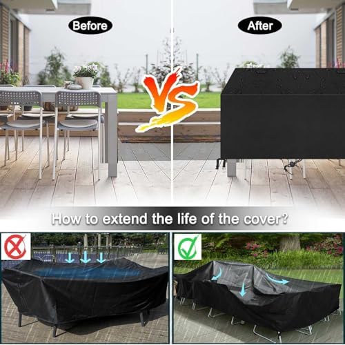 Outdoor Patio Furniture Covers Waterproof 128" L x 100" W x 40" H Rectangular - Image 5