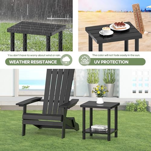 LEJANEOYE Outdoor Side Table, 2-Tier Small Outdoor Table - Image 6