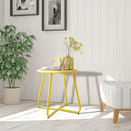 Outdoor Table Small Patio Side Table Waterproof Round Metal Side Table Weather - Image 2