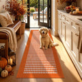 Ileading Fall Hallway Runner Rug Washable Orange Autumn Kitchen Mat 2x6 ft by Ileading