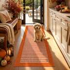 Ileading Fall Hallway Runner Rug Washable Orange Autumn Kitchen Mat 2x6 ft by Ileading