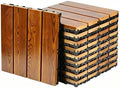 10 PCS Non-Slip Interlocking Teak Brown Deck Tiles 12" x 12" by YIASSON