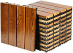 10 PCS Non-Slip Interlocking Teak Brown Deck Tiles 12" x 12" by YIASSON