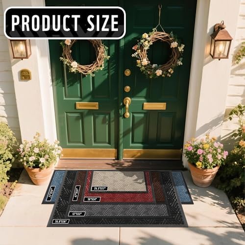Yimobra Front Door Mat for Outside Entrance, Mix Blue - Image 2