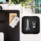 SANZIE Leather Tray Desktop Storage, Trinket Catchall Tray - Image 2