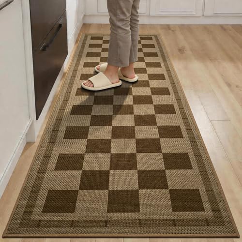 Vasofe 2x6 Jute Checkered Rugs, Outdoor Runner, Runner Rug - Image 3