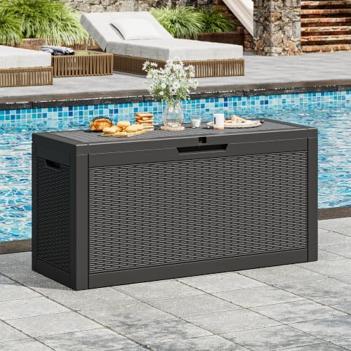 Outdoor Storage Box Waterproof, 75 Gallon Deck Box by WTFGO