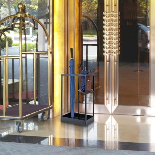MyGift 20 Inch Tall Modern Brass Tone Metal Geometric Freestanding Entryway - Image 4