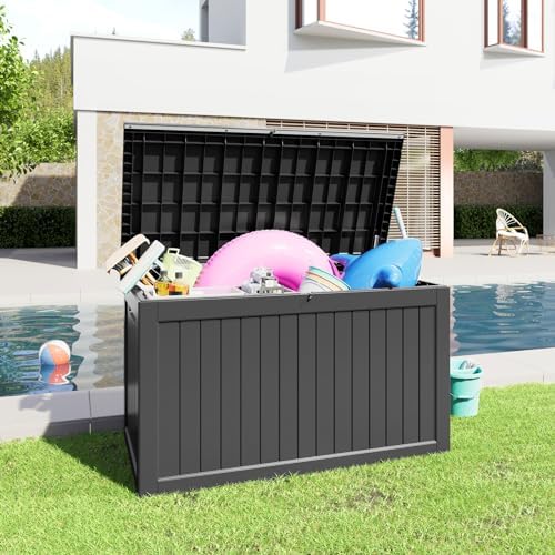 281 Gallon Outdoor Storage Box Lockable Waterproof Deck Box, Weatherproof - Image 3