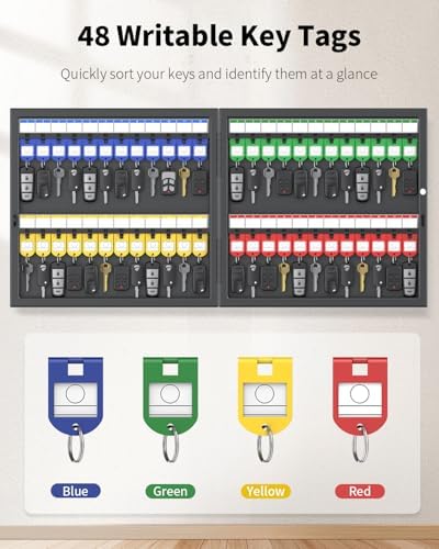 Uniclife 48 Keys Key Lock Box, Wall Mount Key Box, Car Key Organizer - Image 3