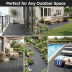 44 Pack 12x12 Inch Interlocking Deck Tiles, Waterproof Anti-Slip Plastic - Image 4