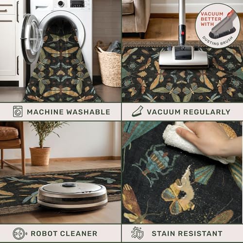 Black Washable 7x9 Large Area Rugs - Image 4
