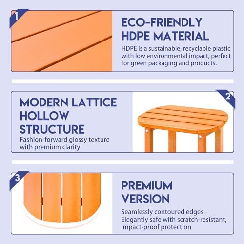 LZRS 2-Tier Patio Side Table, Heavy Duty HDPE Outdoor End Table - Image 5