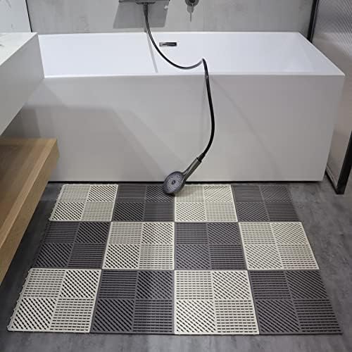 18 Pack Modular Interlocking Floor Mat Outdoor Shower Mat Tiles by wiiiw