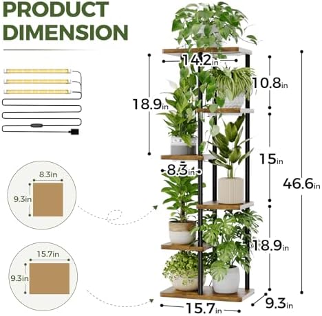 Bamworld Plant Shelf with Grow Light - Image 2