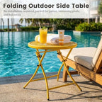 TeoKJ Folding Outdoor Side Table, Small Patio Table - Image 4