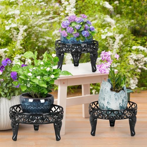 Cast Iron Plant Stand Indoor Outdoor, 3 Pack Metal Flower Pot Stand - Image 5