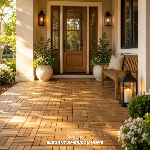 Acacia Interlocking Deck Tiles, 12 Slats - Image 4