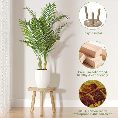 3-Pack Wood Plant Stands Indoor, Single Plant Stand - Image 4