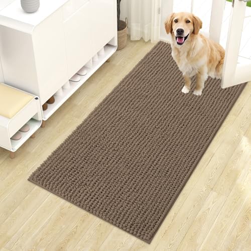 OLANLY Dog Door Mat for Muddy Paws 44x24, Extra Absorbent Chenille Mud Mat by OLANLY