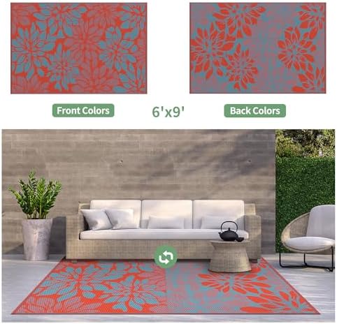 GENIMO Outdoor Rug, Waterproof Plastic Rugs - Image 5