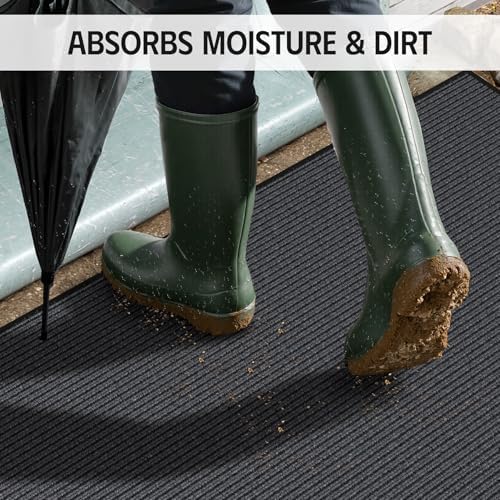 Front Door Mat, Heavy Duty Welcome Mat, Absorbent & Dirt Resistant, Non-Slip - Image 4