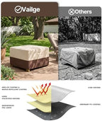 Vailge Patio Ottoman Cover Rectangular, Outdoor Ottoman Cover Waterproof - Image 5