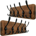 WEBI Rustic Coat Rack Wall Mounted, Wood Coat Hanger Wall, 5 Coat Hooks by WEBI
