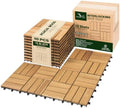 Acacia Interlocking Deck Tiles, 12 Slats by VICTORYRELAX