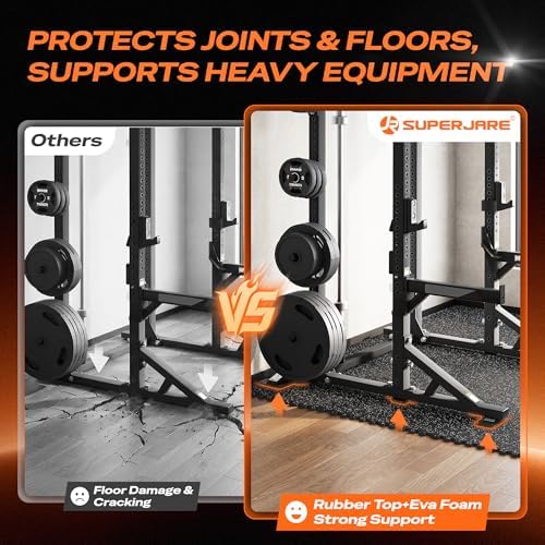 SUPERJARE 0.56'' Thick 48 Sq Ft Rubber Top Gym Flooring - Image 4