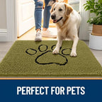 OLANLY Dog Door Mat for Muddy Paws 30x20, Paw Print Design Chenille Mud Mat - Image 6
