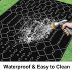 Smiry Outdoor Rug 5x8 ft Waterproof Reversible Boho Mat, Dark Grey - Image 2
