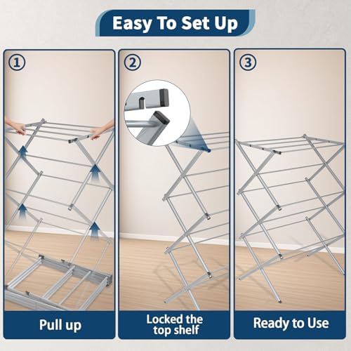 Whitmor Foldable Clothes Drying Rack: 3 Tier Laundry Drying Rack, Collapsible - Image 7