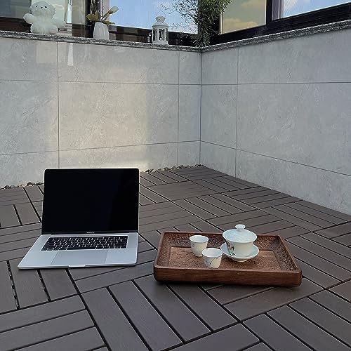 Plastic Interlocking Deck Tiles, 44 Pack Patio Deck Tiles, Patio Floor Decking - Image 3