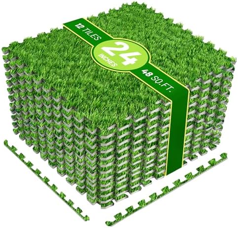 Sorbus Grass Foam Floor Tiles, Interlocking Turf Tiles by Sorbus