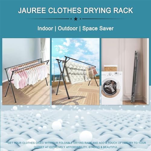 JAUREE 95 Inches Clothes Drying Rack, Drying Rack Clothing Folding Indoor - Image 5