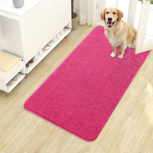 OLANLY Dog Door Mat for Muddy Paws 40x24, Super Absorbent Chenille Mud Mat by OLANLY
