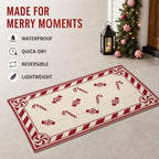 3x5 Ft Candy Cane Christmas Reversible Plastic Straw Outdoor Rug - Image 7
